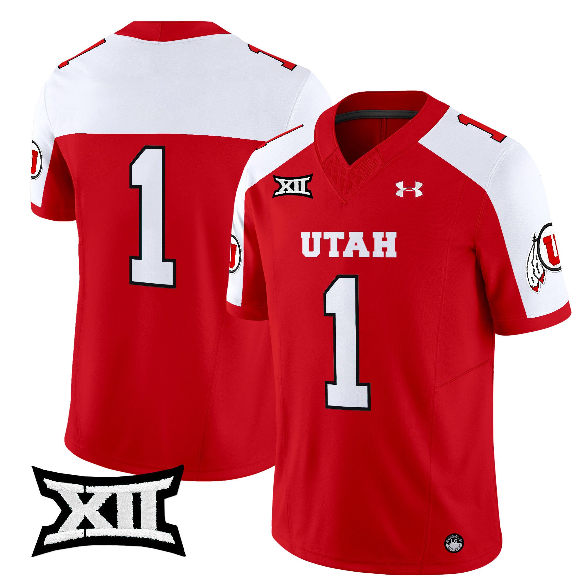 Men Utah Utes 1 No Name Red 2024 Vapor Limited NCAA Jersey style 1